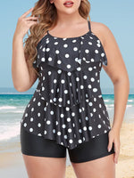 5 x Brand New Summer Mae Women s Tankini Large Sizes Flounces Swimsuit with Swim Shorts Plus Size Swimwear Black Dots 3XL - RRP €115.9