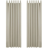 1 x RAW Customer Returns Deconovo opaque curtains, blackout curtain with loops, thermal curtain for living room, indoor, thick thermal curtain, cold protection, warm, heat protection, 280 x 140 cm height x width , light beige, set of 2 - RRP €42.85