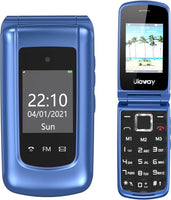 1 x RAW Customer Returns Tosaju 2G senior mobile phone flip phone without contract with large buttons simple pensioner mobile phone large button mobile phone with emergency call button, flashlight camera 2.4 and 1.77 inch color display-blue - RRP €41.99