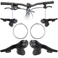 1 x RAW Customer Returns 1 Pair Road Bike Shifters, 3 x 7 21 Speed Dual Control Shifters for Mountain Bike Handlebar Brake Lever Grips for Cycling L3 x R7 Speed  - RRP €76.99