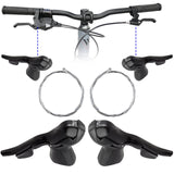 1 x RAW Customer Returns 1 Pair Road Bike Shifters, 3 x 7 21 Speed Dual Control Shifters for Mountain Bike Handlebar Brake Lever Grips for Cycling L3 x R7 Speed  - RRP €76.99