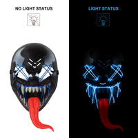 1 x Brand New ALLBIEN Halloween Mask, LED Scary Mask Adjustable Strap Luminous Horror Mask 3 Controllable Lighting Modes for Carnivals, Masquerade Balls and Cosplay Costume Parties - RRP €9.99