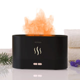 1 x RAW Customer Returns Aroma Diffuser With Flame Effect, 180ml Humidifier, Diffuser For Essential Oils, Can Add Essential Aroma Oil Black  - RRP €27.53