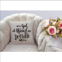 1 x RAW Customer Returns HGOD DESIGNS Cushion Cover Bible Verse Religious Christian Hope with God All Things Are Possible Quote Pillow Case Home Decorative For Boys Girls Living Room Bedroom Sofa Chair Pillow Covers 45X45cm - RRP €12.32