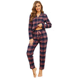 1 x RAW Customer Returns Mnemo Home Women s Long Flannel Pajamas Women s 100 Cotton Flannel Blue Powder with Gold Wire, M  - RRP €33.26