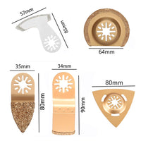 1 x RAW Customer Returns Pack of 6 semicircle saw blades metal oscillating emery multi-saw blade multi-tool multifunctional tool oscillating accessories for Dremel Fein Multimaster Bosch grinder golden  - RRP €19.75