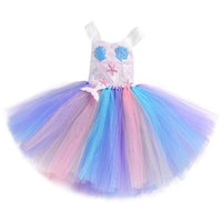 2 x Brand New FONLAM Mermaid Dress Costume for Girls Princess Dress Carnival Tutu Tulle Birthdays Party Festival 7-8 Years, Sequins  - RRP €62.52