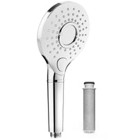 1 x RAW Customer Returns Rainsworth shower head with filter H36807 Water saving pressure increasing - 3 jet types hand shower, shower head limescale filter, removal of chlorine and impurities in the water, chrome - RRP €25.76