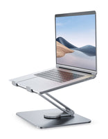 1 x RAW Customer Returns Gladgogo Laptop Stand, Adjustable Ergonomic Notebook Stand, Ventilated Aluminum Notebook Holder for Desk Compatible with All Laptops 10-17 Silver  - RRP €35.99