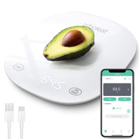 1 x RAW Customer Returns arboleaf digital kitchen scale with app, kitchen scale Bluetooth with calorie counter, kitchen scale USB rechargeable, 10kg 0.5g gram-accurate household scale with safety glass and tare function white  - RRP €32.71