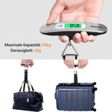 2 x RAW Customer Returns Luggage Scale FREETOO Digital Suitcase Scale Portable Hanging Scale LCD Display with Backlight Tare Function Practical for Travel Family Life up to 50KG Silver  - RRP €27.98