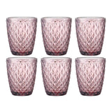 1 x RAW Customer Returns UNISHOP Set of 6 glasses in pink or blue, 27 cl, glass glasses for water, wine and soft drinks, dishwasher safe - RRP €20.4