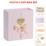 1 x Brand New Gift Box with Lid for Gifts, Small Gift Boxes with Bow, Greeting Cards Double Door Design, Christmas Gift Box Gift Box for Birthday Packaging S 21x20x10cm -2Pack, Pink  - RRP €16.8