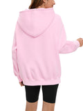 1 x RAW Customer Returns Famulily Women s Hoodies Fleece Lined Loose Fit Hooded Sweatshirts Casual Comfortable Pullover Autumn Winter Workout Tops Pink M - RRP €38.3