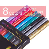 1 x RAW Customer Returns InnoBeta Magink 8 Pack Metallic Marker Pens Wine Glass Markers, Glass Pen, Glass Painting Pens, Erasable, Non-Toxic, Quick-Drying, Alternative for Wine Glass Decorations, Best for Dinner, Party, Wedding - RRP €11.09