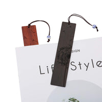 2 x Brand New Natural Wooden Bookmarks - Best Gifts Set of 2 Bookmarks Bookmarks with Blue and White Porcelain Pendant - A Unique Gift for Students, Children and Women. - RRP €33.92