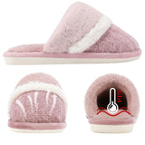 1 x RAW Customer Returns GOEWY Slippers Women Men Winter Plush Warm Slippers Soft Flat Memory Foam Home Non-Slip Slippers Pink, 37 38EU  - RRP €19.64