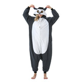 1 x RAW Customer Returns AKAAYUKO Women Men Carnival Costume Pajamas Christmas Animal Onesie Halloween Jumpsuit Pajamas Fancy Dress Night Suit Ring-Tailed Lemur - RRP €29.99