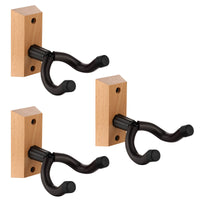 1 x RAW Customer Returns NUOSIYA Guitar Wall Mount for Wall, 3 Pack Guitar Holder for Bass, Electric Guitar, Banjo Universal Wooden Guitar Stand, Classical Acoustic Guitar Hook Guitar Wall Mount Guitar Accessories - RRP €20.11