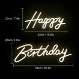 1 x RAW Customer Returns Happy Birthday Neon Sign Happy Birthday Sign Letters LED Sign Happy Birthday Decorations for Baby Birthday Party Girls happy 16.5 7.9 ,birthday 22.8 7.9  - RRP €76.76