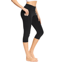 35 x Brand New adorence leggings women 3 4, capri leggings women with pocket, sports pants women 3 4 yoga pants, high waist, opaque - black, XS - RRP €909.65