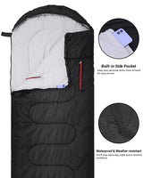 1 x RAW Customer Returns Sleeping Bag, Sportneer Pull-On Blanket Sleeping Bags 220 x 84 cm Portable 4 Seasons with Zip for Arms and Feet for Children and Adults Camping Hiking Travel Black  - RRP €40.33