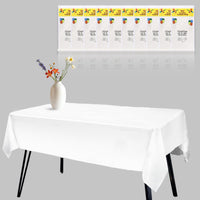 1 x RAW Customer Returns DIKARIYA White Tablecloth Disposable Tablecloths, Pack of 10 White Tablecloth Outdoor, 137 274cm Rectangular Tablecloth, PEVA, Waterproof Plastic Tablecloth White for Birthday, Weddings, Party, Bridal - RRP €21.67