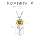 1 x RAW Customer Returns LONAGO Sunflower Necklace 925 Sterling Silver I Love You 100 Languages Projection Pendant Necklace Jewelry for Women - RRP €44.99