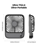 1 x RAW Customer Returns TOPK Desk Fan Table Fan Rechargeable 2 Pack 4500mAh Battery Operated, Quiet Slim Personal Fan with Power and Speed Display for Office Travel Library - RRP €29.99