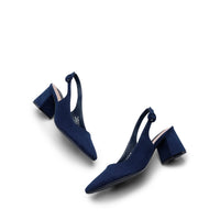 1 x Brand New DREAM PAIRS Shoes with Classic Block Heel and Pointed Toe Pumps with Navy Strap SDPU2340W-E Size 38 EUR  - RRP €36.08