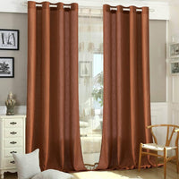 1 x RAW Customer Returns MIULEE Curtains Bedroom Curtain Coffee Brown Curtain Living Room Linen Look Curtains with Eyelets Window Semi-Transparent Curtain Modern Interior Balcony Door Kitchen Curtains 140 x 260 cm - RRP €37.19