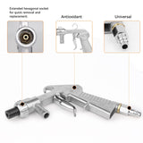 1 x RAW Customer Returns EFUTURETIME sandblasting gun set compressed air, sandblasting device with rubber hose 1M , sandblasting with a ceramic nozzle, white and black metal nozzle, an air connection nipple - RRP €34.42