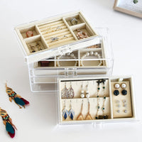 1 x RAW Customer Returns HerFav Jewelry Storage with 4 Drawers Jewelry Box Transparent - RRP €31.99