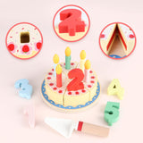 1 x RAW Customer Returns KABENFIS Wooden Cutting Birthday Cake Toy Play Food Set DIY Role Play with Candles for Children Boys and Girls - RRP €23.9