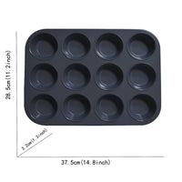 5 x Brand New Non-stick muffin paper 12 cupcake mold 2 pieces, carbon steel, 37.5 28.5 3.2 cm, mini cupcake mold for 12 muffins, non-stick coating, cupcakes - RRP €50.35