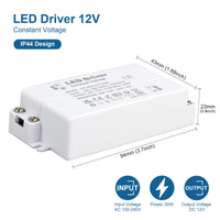 1 x RAW Customer Returns VARICART LED transformer 12V 30W, LED driver AC 230V to 12 Volt DC 2.5A LED transformer driver power supply, constant voltage switching power supply, LED low-voltage transformer for MR11 G4 MR16 GU5.3 LED lighting - RRP €13.1