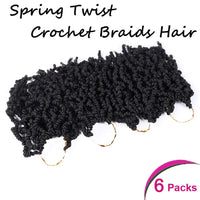 2 x RAW Customer Returns 6pcs 10 inch Pre-Twisted Passion Twist Crochet Hair Braids Short Curly Spring Twists Bomb Twist Braids Hair Extensions 6pcs, 1B  - RRP €36.0