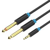 1 x RAW Customer Returns 3.5mm Jack to Dual 6.35mm Mono Y Splitter Audio Cable, Vention Audio Cable Dual 6.35 to 3.5 mm Male to Male Stereo Audio Splitter Cable for Mixer, Guitar, Recorder, Amplifier, Laptop 1.5 M  - RRP €7.99