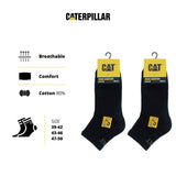 1 x RAW Customer Returns Caterpillar Quarter Socks 6 Pairs of Men s Work Socks, above the ankle height, Reinforced toe and heel, high quality cotton Blue, 39-42  - RRP €21.07