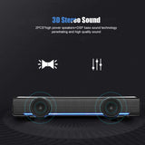 1 x RAW Customer Returns Heayzoki Soundbar, USB Wired Stereo Soundbar Music Player Bass Surround Sound Box 3.5mm Input for PC Mobile Phones, Compact Smart Soundbar with DSP Bass Sound Technology Black  - RRP €26.84