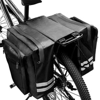 1 x RAW Customer Returns HINATAA Double Rear Bike Bag, 30L Bicycle Luggage Rack Bags, Reflective Rear Bike Pannier Bag, Waterproof Double Rear Panniers for MTB, Outdoor Racing Bikes Black  - RRP €28.66