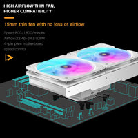 1 x RAW Customer Returns Jiushark JF13K Diamond,Top-Down CPU Heatsink, AMD Fan ARGB 13th Generation 1700 PWM 4PIN, Seven Heatpipes Dual Fan ARGB - RRP €59.0