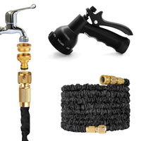 1 x RAW Customer Returns Garden Hose Flexible 30M, Flexible Gardena Hose Water Hose with 8 Modes Expandable Hose Spray Gun, 3x Flexible Hose FlexiHose, Magic Water Pipe Home, Black  - RRP €25.99