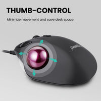 1 x RAW Customer Returns Perixx PERIMICE-517 Ergonomic Mouse with Trackball - 400 1000 DPI - Wired - RRP €34.99