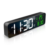 1 x RAW Customer Returns ORIA LED Digital Wall Clock, 10.5 Screen Digital Wall Alarm Clock, Date Temperature Display, , Time Memory, 2 Alarms, 40 Ringtones 4 Volume 5 Brightness with 1.5m USB Cable  - RRP €22.29