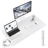 1 x RAW Customer Returns YSAGi Desk Pad, Mouse Pad with Leather and Non-Slip Suede, Multifunctional Office Mouse Pad Laptop Writing Pad, Table Protection Pad for Office Home Office White, 90x43cm  - RRP €17.99