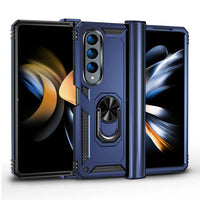 1 x RAW Customer Returns JMstore Case Compatible with Samsung Galaxy Z Fold 4, Rotating Magnetic Ring Holder, Hybrid Drop Resistance Blue  - RRP €20.4