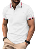 1 x RAW Customer Returns zitysport Polo Shirt Men s Short Sleeve Shirt Breathable Golf Polo Shirt Men Summer Shirts Sport Basic Slim Fit T-Shirt with Chest Pocket Polo Shirt White-L  - RRP €25.7