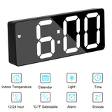 1 x RAW Customer Returns Alarm Clock LED Display Digital Mirror Alarm Clock Battery Plug-In Dual Purpose Clock Snooze Function Night Mode Alarm Clock Suitable for Bedroom Office Clock White  - RRP €13.76