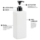 1 x RAW Customer Returns Segbeauty Square Lotion Dispenser, 500 ml Set of 3 Pump Bottles for Bathroom Kitchen, Soap Dispenser with Waterproof Labels, Refillable Empty Bottle, Dishwashing Liquid Dispenser, Liquid Container, White - RRP €21.67